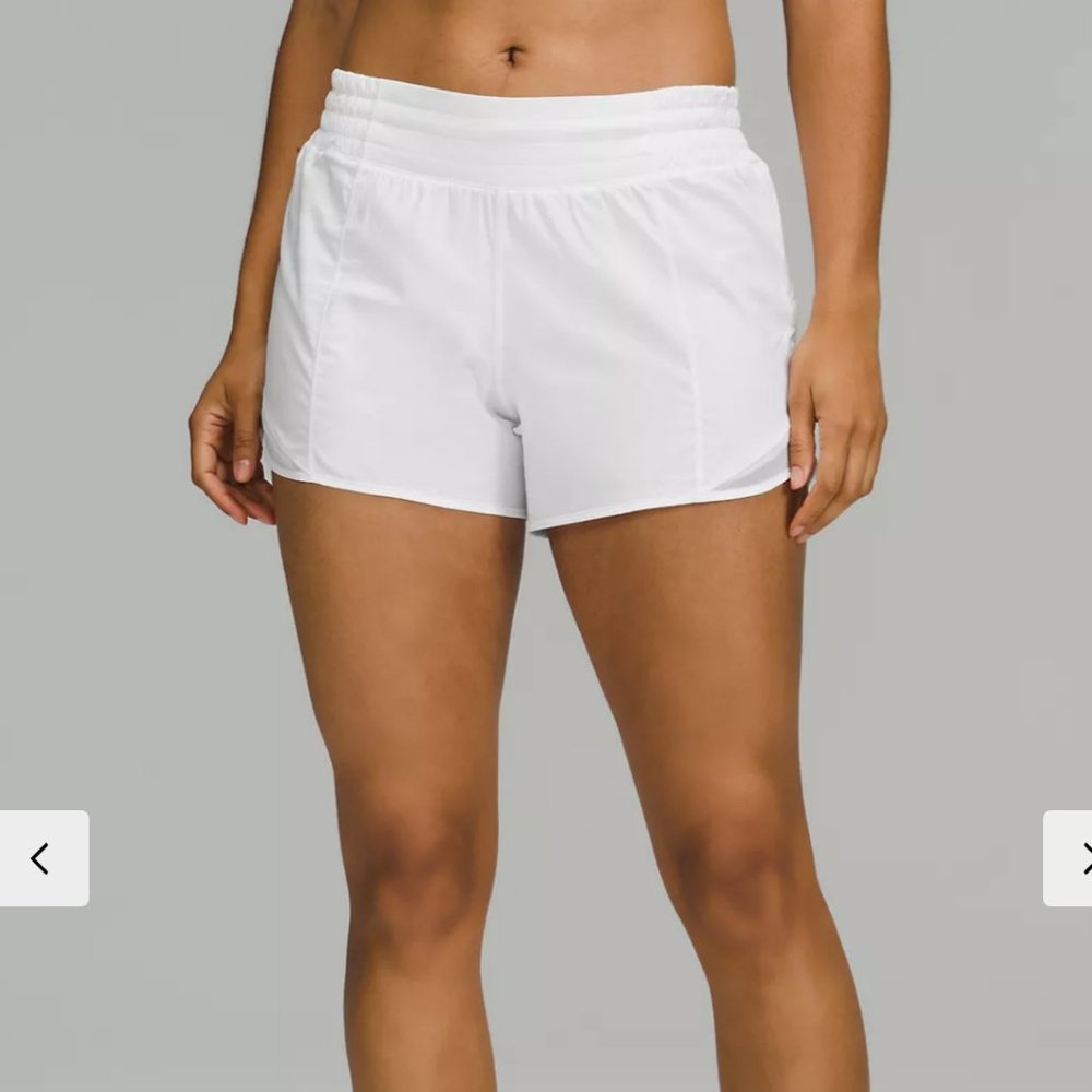 NWOT Lululemon Hotty Hot High-Rise Lined Short 4" White